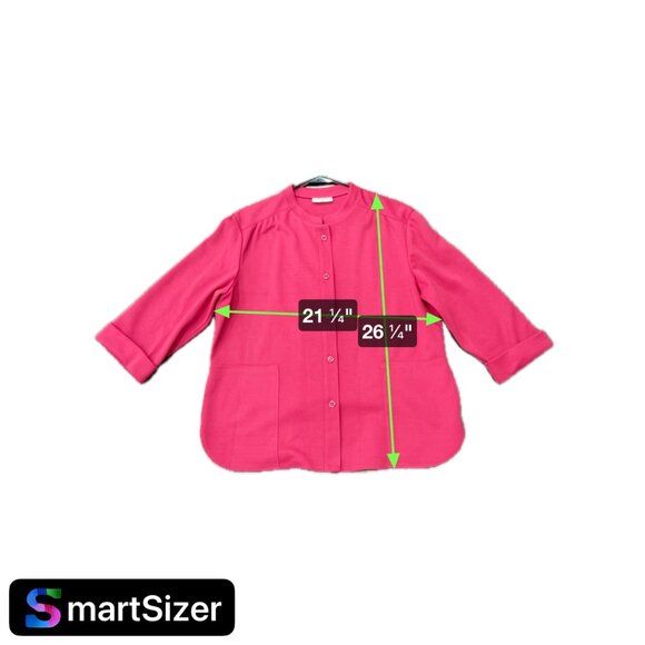 Alfred Dunner Womens Button-Front 3/4 Sleeve Jacket Size 20 Red - Picture 8 of 8